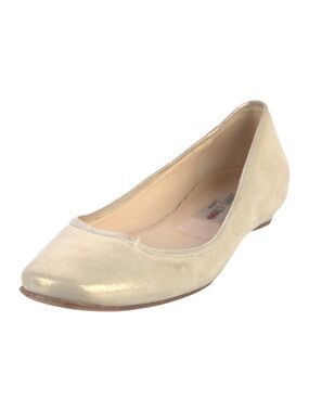 Jimmy Choo Gold Suede Ballet Flat